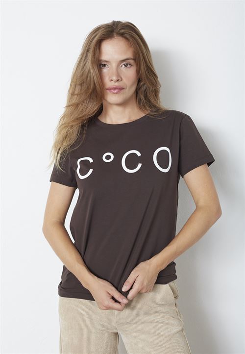 CO`COUTURE T-SHIRT, SIGNATURECC NEW TEE, DARK BROWN